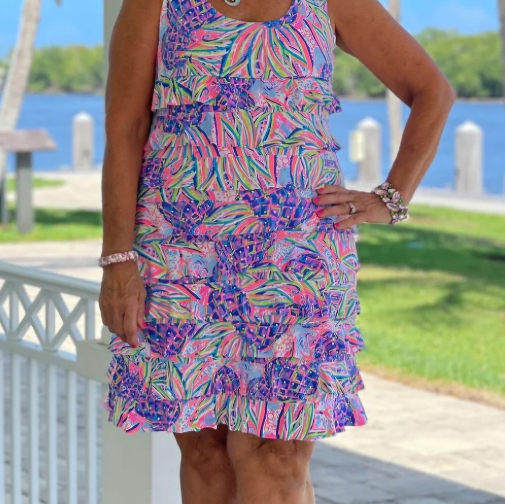 ISO (in search of) Lulu B Pink Pineapple Dream Layered Ruffle Dress size XL